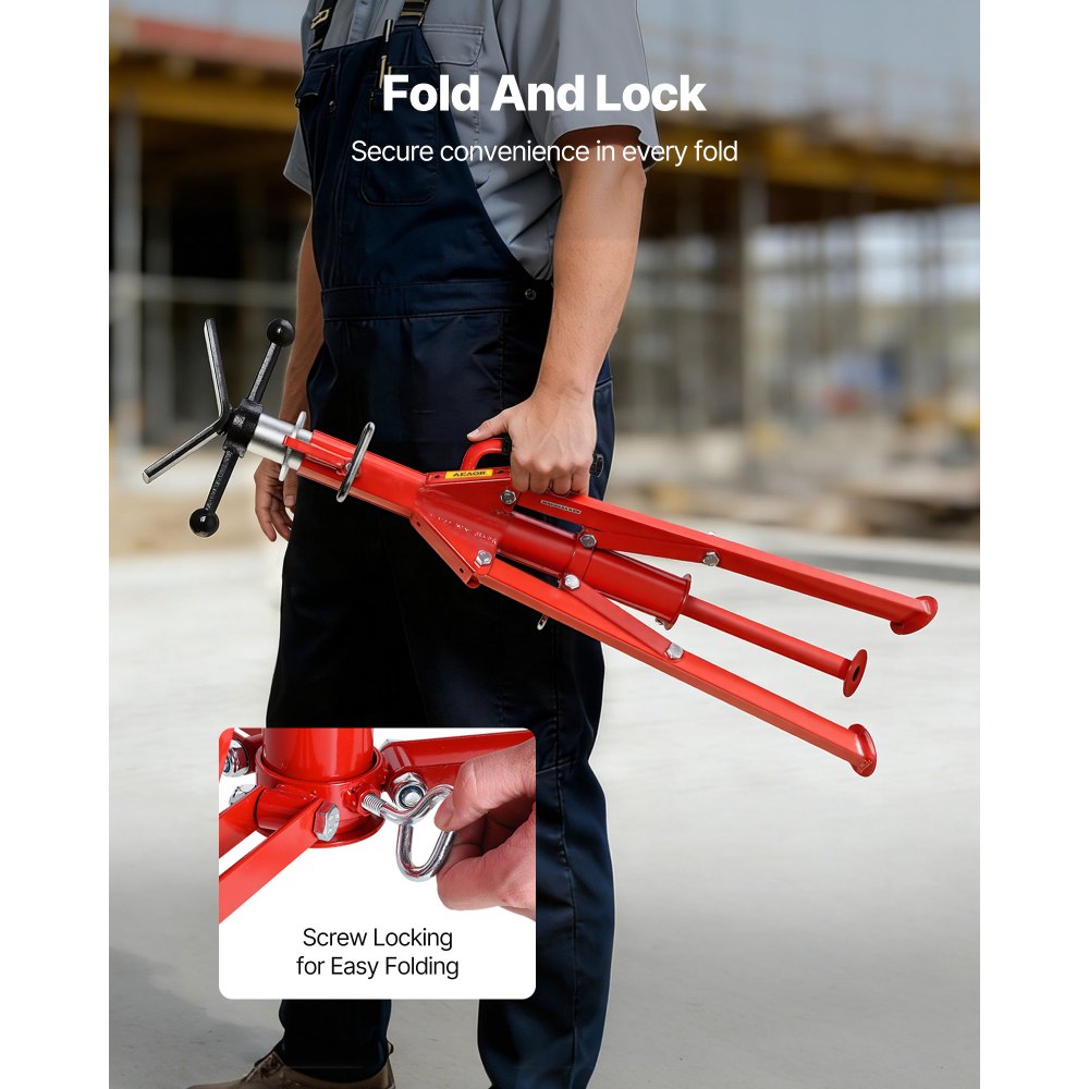 VEVOR V Head Pipe Stand Adjustable Height 28-52 Inch, Pipe Jack Stands 2500 LB. Capacity,Folding Portable Pipe Stands 1/2 to 12 Inch Pipe Supporting,Steel Jack Stands