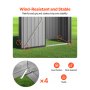 VEVOR 5 x 3 FT Metal Garden Shed, Storage Building with Lockable Door & 2 Louver Vents, Sloped Roof Metal Outdoor Storage Shed, Tool Sheds Outdoor Storage for Backyard, Garden, Patio, Bike, Gray