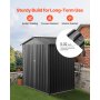 VEVOR 6 x 4 FT Metal Garden Shed, Outdoor Storage Shed with Lockable Doors & 4 Louver Vents, Peak Roof Metal Sheds Outdoors Storage, Storaged Sheds Clearance for Backyard, Garden, Patio, Bike, Gray