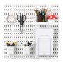 VEVOR Tool Wall, 28 x 28 cm, set van 4, kunststof wandorganizerset met accessoires, voor garage, gereedschapsopslag, keuken, woonkamer, hobbykamer, kantoor, badkamer, huis, wit