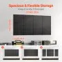 VEVOR Metal Pegboard Panels, 24" x 12" Pegboard, 4 Panels, Heavy Duty Steel Peg Board Wall Organizer, for Living Room Garage Tool Storage Workbench Office Organization Craft Room Kitchen Home, Black