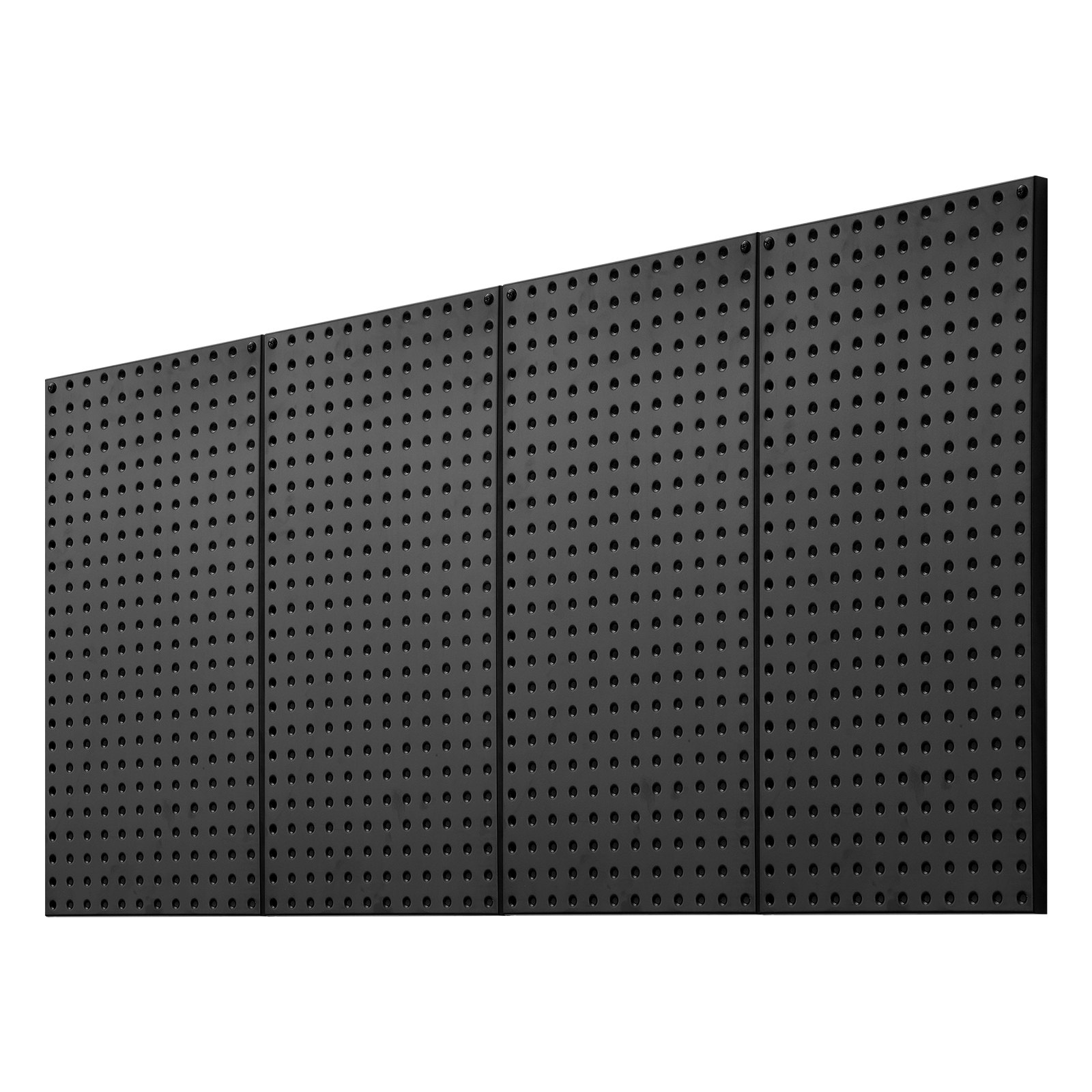 VEVOR Metal Pegboard Panels, 24" x 12" Pegboard, 4 Panels, Heavy Duty Steel Peg Board Wall Organizer, for Living Room Garage Tool Storage Workbench Office Organization Craft Room Kitchen Home, Black