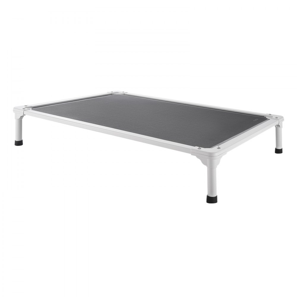 VEVOR Elevated Dog Bed for Large Dogs, Portable Raised Dog Cot with Aluminum Tube Metal Frame and Breathable Textilene Mesh, Indoor & Outdoor Pet Cooling Raised Hammock Bed, L, Gray