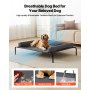 VEVOR Elevated Dog Bed for Large Dogs, Portable Raised Dog Cot with Washable Pillow, Indoor & Outdoor Pet Cooling Raised Hammock Bed with Steel Metal Frame and Breathable Teslin Mesh, XL, Gray
