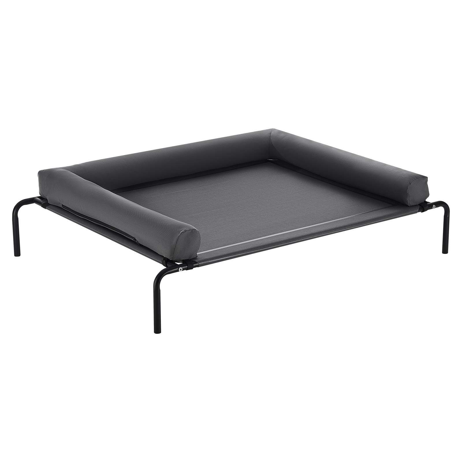 VEVOR Elevated Dog Bed for Large Dogs, Portable Raised Dog Cot with Washable Pillow, Indoor & Outdoor Pet Cooling Raised Hammock Bed with Steel Metal Frame and Breathable Teslin Mesh, XL, Gray