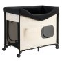 VEVOR Elevated Lounge Pet Bed, Foldable Bunk Dog Bed with 600D Oxford Cloth and Dutch Velvet, Portable Raised Cot with Wheels, Side Storage Bags, and Carry Bag for Cats & Dogs, L, Beige