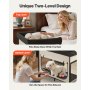 VEVOR Elevated Lounge Pet Bed, Foldable Bunk Dog Bed with 600D Oxford Cloth and Dutch Velvet, Portable Raised Cot with Wheels, Side Storage Bags, and Carry Bag for Cats & Dogs, XL, Beige