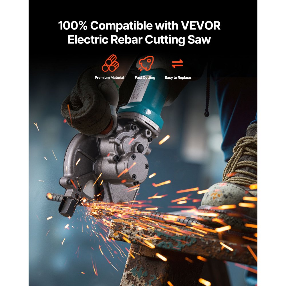 VEVOR Rebar Cutter Blades Replacement for Electric Rebar Cutting Saw, 36 Teeth High-Hardness Heat-Treated Steel Cermet Tipped Blade , Fast Even for Aluminum,Copper Pipe, Arbor 34 mm/ 1-11/32 in