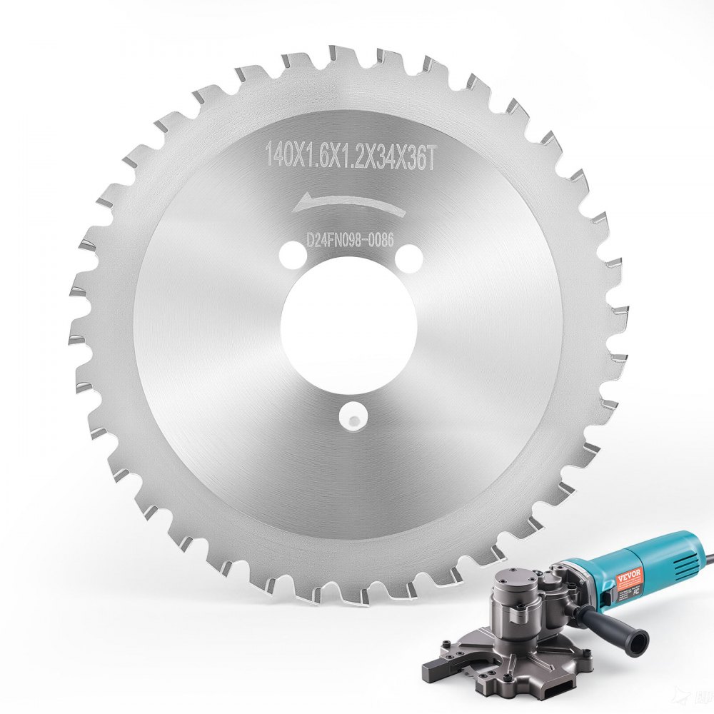 VEVOR Rebar Cutter Blades Replacement for Electric Rebar Cutting Saw, 36 Teeth High-Hardness Heat-Treated Steel Cermet Tipped Blade , Fast Even for Aluminum,Copper Pipe, Arbor 34 mm/ 1-11/32 in