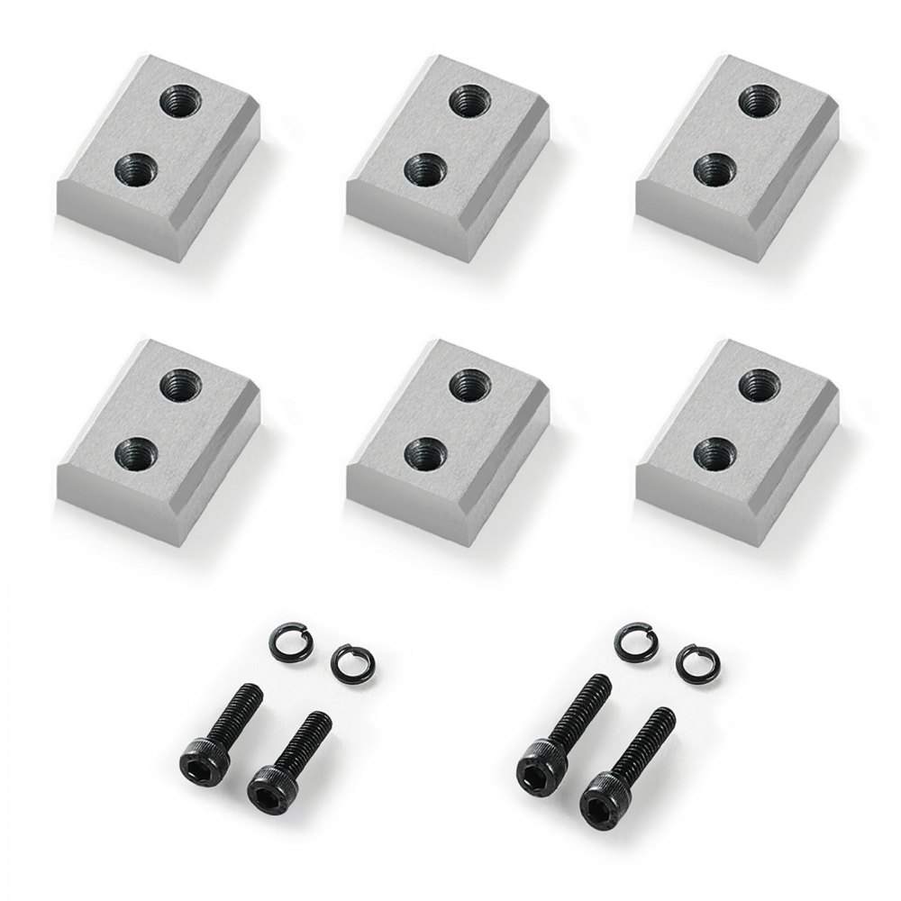 VEVOR Rebar Cutter Blades, 6 Pcs Replacement Jaw Blades for 1Inch 25mm #8 Electric Rebar Cutter, Double-sided, CR12MOV High-Hardness Steel, Fast Efficient with Screws and Spring Washer, Silver