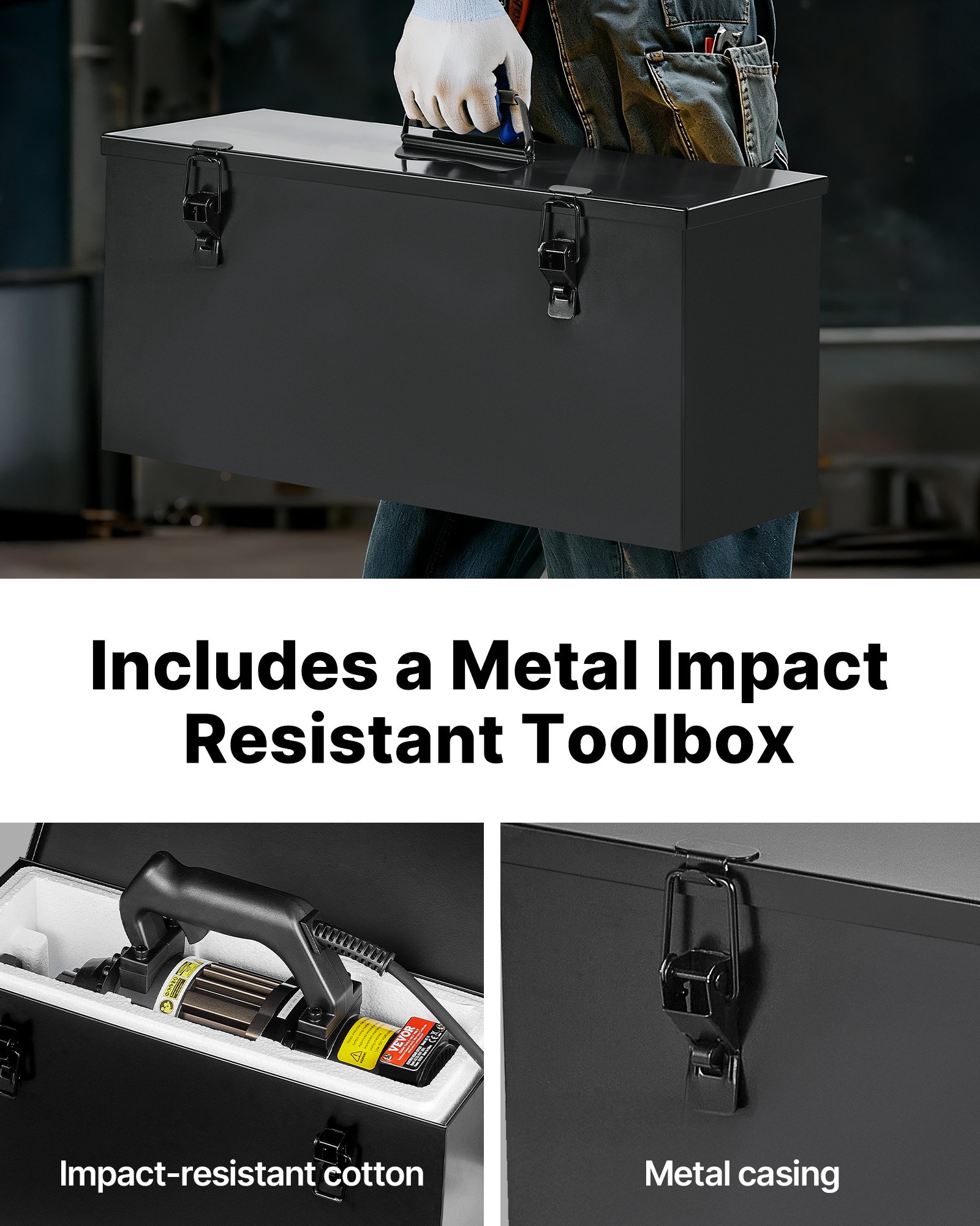 VEVOR elektrische hydraulische boutenschaar, 1000W wapeningsstaalknipper, knipt tot 4-16 mm wapeningsstaal in 2 seconden, wapeningsstaalknipper met oliehoudende accessoires, zwart