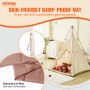 VEVOR kids play tent featuring a skin-friendly damp-proof mat, toys, and a decorated bedroom.