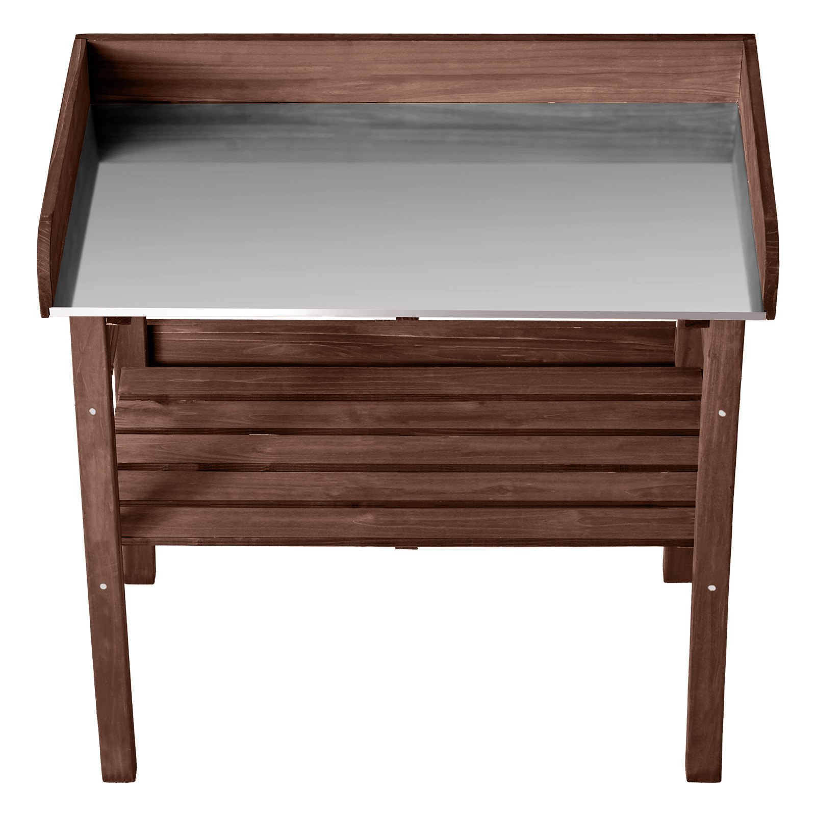 VEVOR Plantentafel, Tuintafel, Werktafel met Groot Houten Blad, Planken & Haken, Bloementafel, Buitentafel voor het oppotten van planten, ideaal voor Terras, Tuin & Balkon, Bruin, 780x380x820 mm