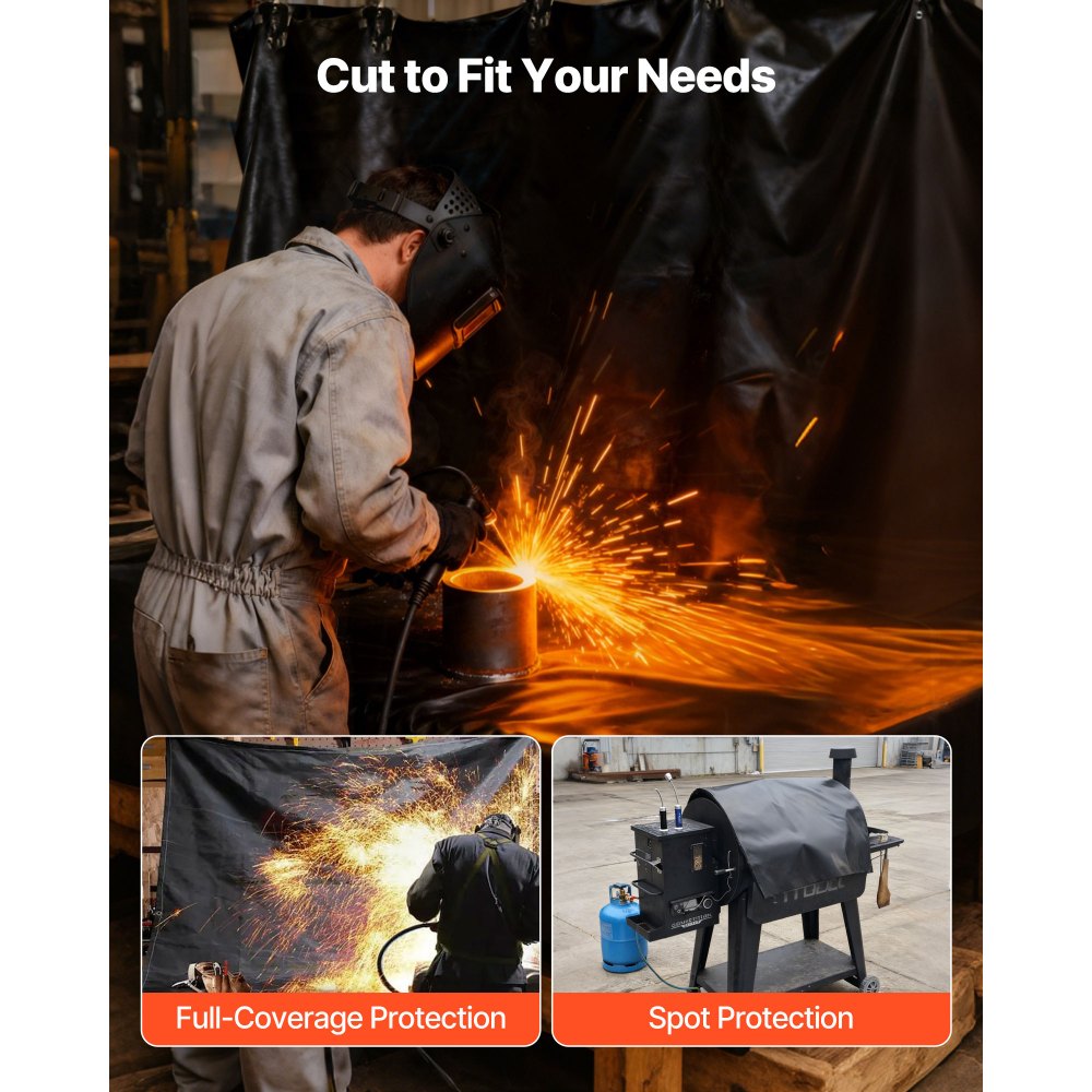 VEVOR lasdeken, 1.524 x 45,7 m, siliconen gecoate glasvezel brandwerende deken, hittebestendig tot 982 °C, vlamvertragend, brandwerende isolatiemat, brandwerende deken, per meter verkocht