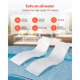 VEVOR In-Pool Lounge Chairs, Set of 2 Chaise Lounger, Inside Pool Lounge Chairs for up to 5" Water Depths, Fixed in Pools & Floating on Water, Suitable for All Pool Types, Poolside & Sun Deck Tanning