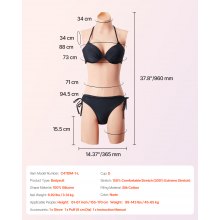 VEVOR Siliconen Nep Borsten Bodysuit D Cup voor Crossdresser Cosplay Drag Queen