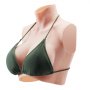 VEVOR Silicone Breastplate, C-Cup High Neckline Fake Breasts for Crossdressers, Realistic Silicone-Filled Fake Boobs Breast Forms for Transgender Cosplay Drag Queen, Ivory