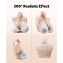VEVOR siliconen borstprothesen met hoge hals, H-cup, realistische, huidvriendelijke siliconen vulling, hoge elasticiteit, voor crossdressers, transgenders, amateurs, cosplayers, dragqueens, ivoor