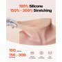VEVOR Silicone Breastplate, K Sized High Neckline Fake Breasts for Crossdressers, Realistic Silicone-Filled Fake Boobs Breast Forms for Transgender Cosplay Drag Queen, Ivory