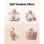VEVOR Silicone Breastplate, K Sized High Neckline Fake Breasts for Crossdressers, Realistic Silicone-Filled Fake Boobs Breast Forms for Transgender Cosplay Drag Queen, Ivory