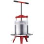 VEVOR Fruit Wine Press, 3.96Gal/15L, Stainless Steel Manual Juice Maker, Heavy Duty T-Shaped Handle & Cross-beam for Cider Apple Grape Vegetable Press, with 2 Filter Bags, for Kitchen Home Brewing