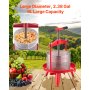 VEVOR 2.38 Gal/9L Fruit Wine Press, Stainless Steel Basket with Cross-beam and Triangular Structure, Manual Juice Maker, Cider Apple Grape Tincture Making Press with T-Handle for Kitchen Home