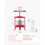 VEVOR 2.38 Gal/9L Fruit Wine Press, Stainless Steel Basket with Cross-beam and Triangular Structure, Manual Juice Maker, Cider Apple Grape Tincture Making Press with T-Handle for Kitchen Home