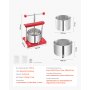 VEVOR Fruitwijnpers Appelpers (3 L) met 2 roestvrijstalen vaten, handmatige sapcentrifuge, ciderpers Appelpers Druivenpers Olijfoliepers Handpers Sapcentrifuge met T-greep voor keuken