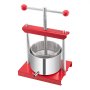 VEVOR Fruitwijnpers Appelpers (3 L) met 2 roestvrijstalen vaten, handmatige sapcentrifuge, ciderpers Appelpers Druivenpers Olijfoliepers Handpers Sapcentrifuge met T-greep voor keuken