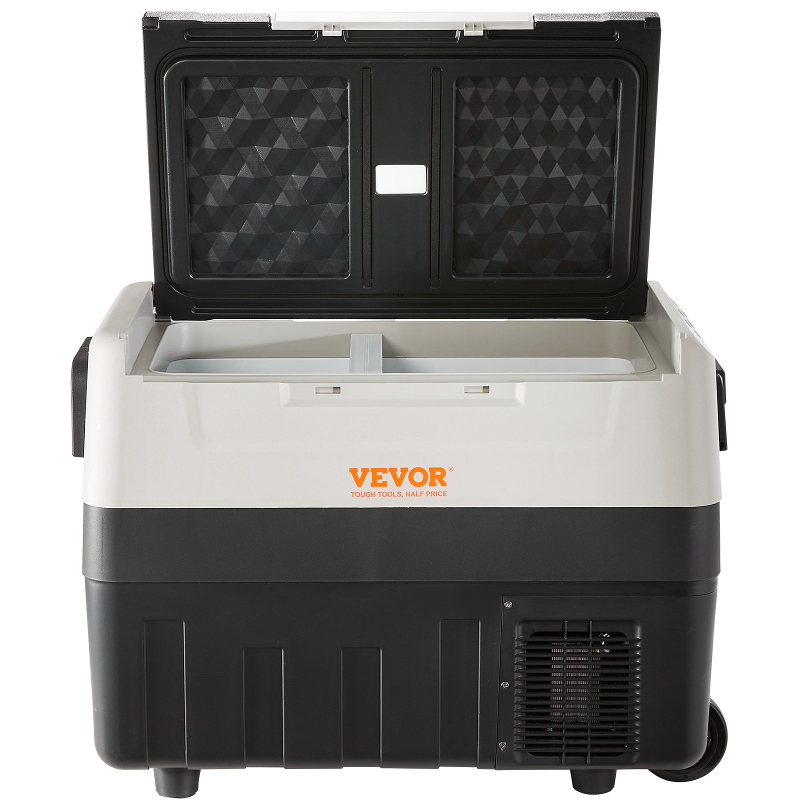 VEVOR Campingkoelkast 35L Koelbox, 12/24V Oprolbare Elektrische Vriezerbox 2 in 1 Dubbele Zone, Autokoelkastcompressor voor Warm en Koel 60W Draagbare Handvat Boot, Vrachtwagen, Mobiel Grijs