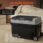 VEVOR Camping Fridge 53 L Cool Box, 12/24 V Rollable Electric Freezer 2 in 1 Double Zone, Car Fridge Compressor for Keeping Warm and Cooling 60 W Portable Handle Boat, Truck, Mobile Grey