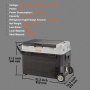 VEVOR Campingkoelkast 53L, verrijdbare elektrische vriesbox 12/24V, 2-in-1 dubbele zone, autokoelkastcompressor voor verwarmen en koelen 60W, draagbaar met handvat, voor boot, vrachtwagen, camper, grijs