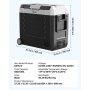 VEVOR Car Refrigerator, DC 12/24V AC100-240V Compressor Electric Cooler,  -4°F to 68°F Truck Refrigerator with APP Control, Wheels & Dual Zone, 58 QT Cars Cooler for RVs, Boats, Camping, Fishing