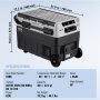 VEVOR Draagbare Autokoelkast, 12 Volt Autokoelkast, 40L / 42,3QT Draagbare Dual-Zone Vriezer, -20°C tot 20°C Instelbare Temperatuur, Compressor Koeler voor Thuis, Buiten, Camping, Camper, Auto