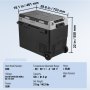 VEVOR Draagbare Autokoelkast, 12 Volt Autokoelkast, 58L / 61,5QT Draagbare Dual-Zone Vriezer, -20°C tot 20°C Instelbare Temperatuur, Compressor Koeler voor Thuis, Buiten, Kamperen