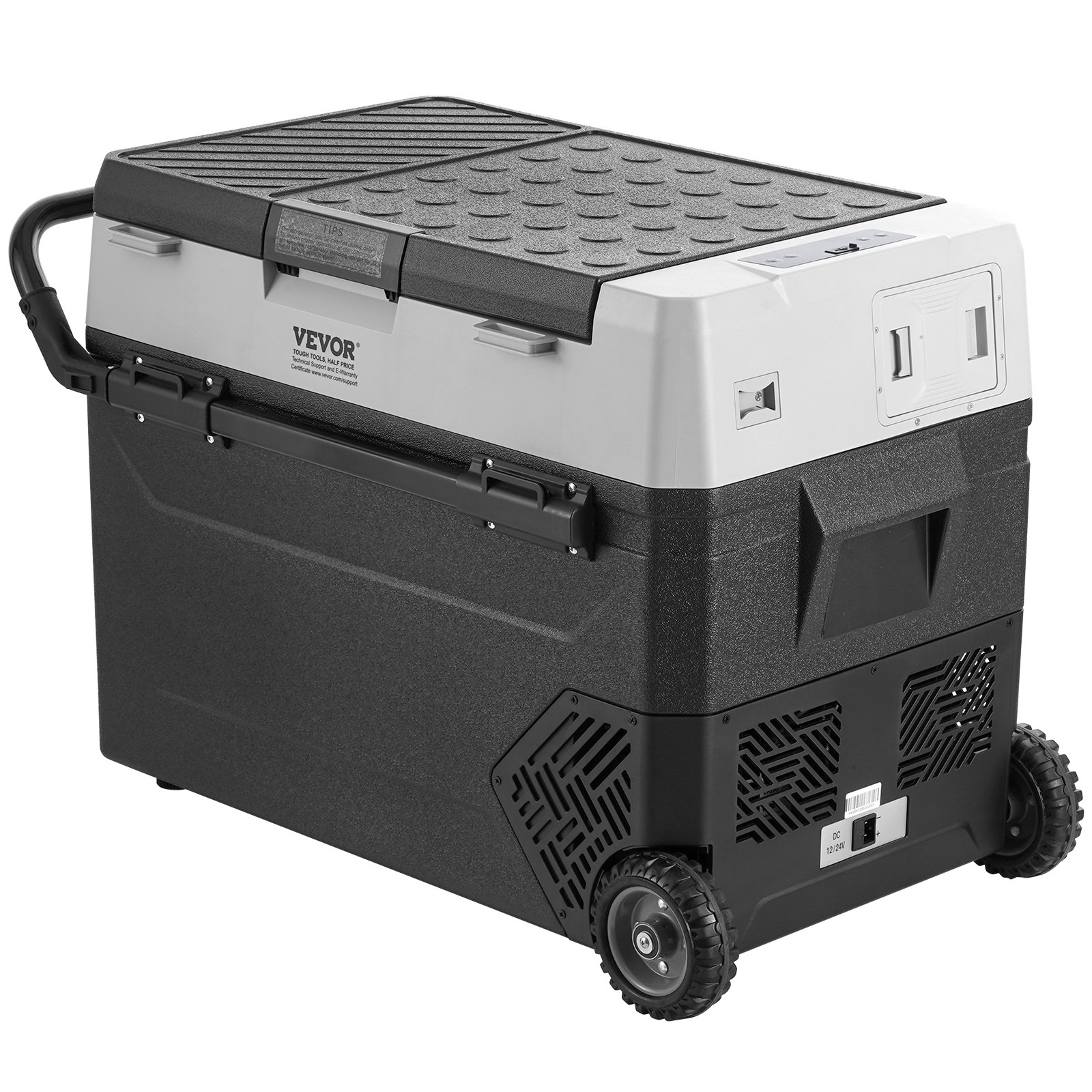 VEVOR Draagbare Autokoelkast, 12V Autokoeler, 60L Draagbare Vriezer met Eén Zone op Wielen, Instelbaar van -20 tot 20 °C, Compressorkoeler voor Thuis, Buiten, Camping, Camper, Auto