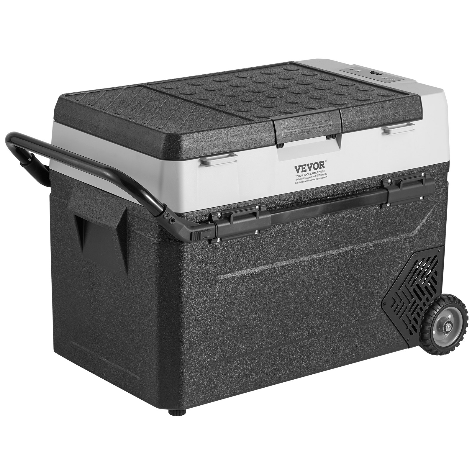 VEVOR Draagbare Autokoelkast, 12V Autokoeler, 60L Draagbare Vriezer met Eén Zone op Wielen, Instelbaar van -20 tot 20 °C, Compressorkoeler voor Thuis, Buiten, Camping, Camper, Auto
