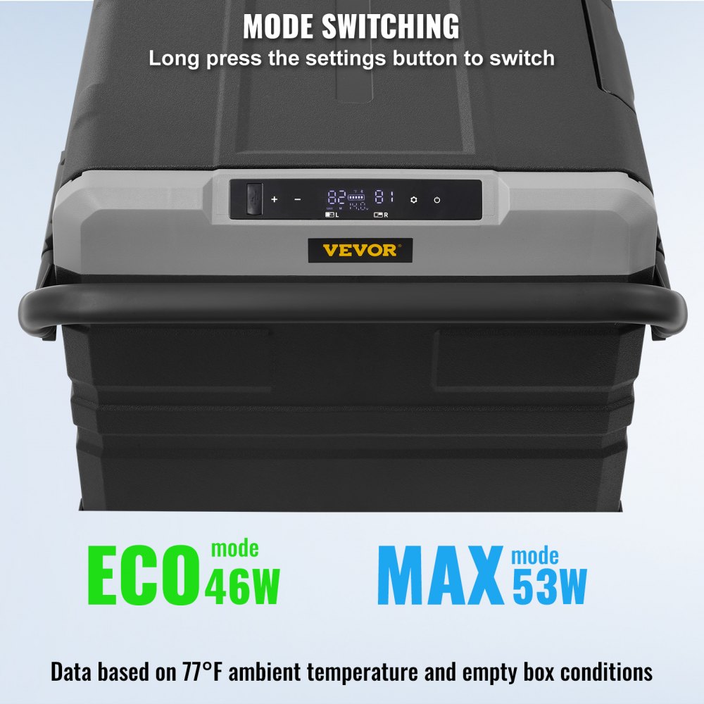 VEVOR Autokoelkast, 12-volt autokoelkast, draagbare 95-liter dual-zone vriezer met wielen en handvat, -20°C tot 20°C, 12/24V DC en 100-240V AC, compressor koeler voor buitengebruik, kamperen