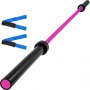 BuoQua Olympic Barbell, Pink 15KG Olympic Weight Lifting Bar, Workout Fitness Exercise Bench Press Bar for Weight Lifting Olympic Bar Weight Bar Bench Lifting Squat with Buckles and Clamps
