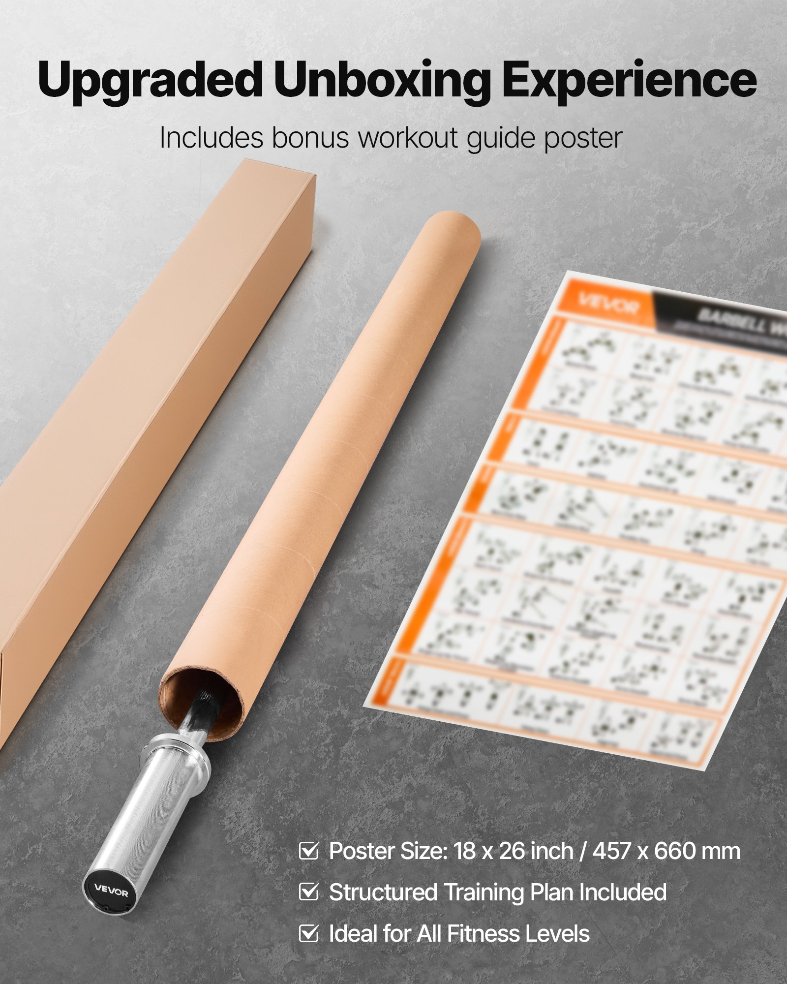 VEVOR halterstang verchroomde trekstang 120 cm met geribbelde handgreep voor krachttraining gewichtheffen squats deadlifts bankdrukken, halterstang voor 5 cm halterschijven met een draagvermogen van 227 kg