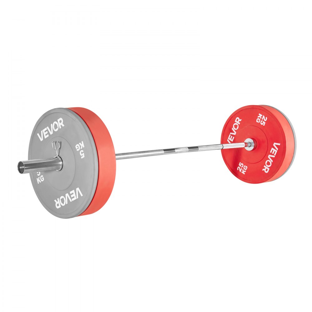 VEVOR 6FT Barbell Bar, Fits 2-Inch Weight Plates, Chrome Plated Barbell Bar with Knurled Grip for Strength Training, Weightlifting, Squat, Deadlift, Bench Press, Curl, Overhead Press, 550lbs Capacity