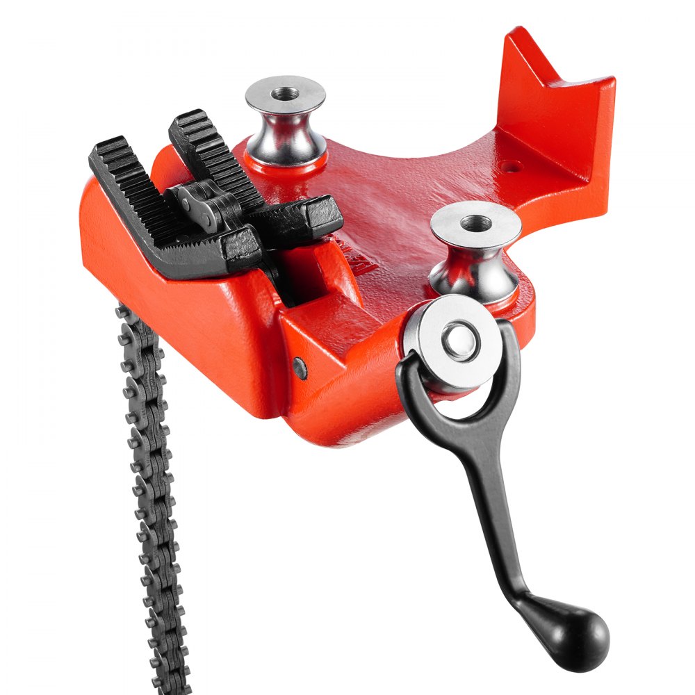 VEVOR Heavy-Duty Pipe Chain Vise, 1/2" - 8" Pipe Capacity, 34.6" Rugged Chain & Cast Iron Base, Industrial-Grade Pipe Clamping for Plumbing, Automotive Repairs, Metalworking