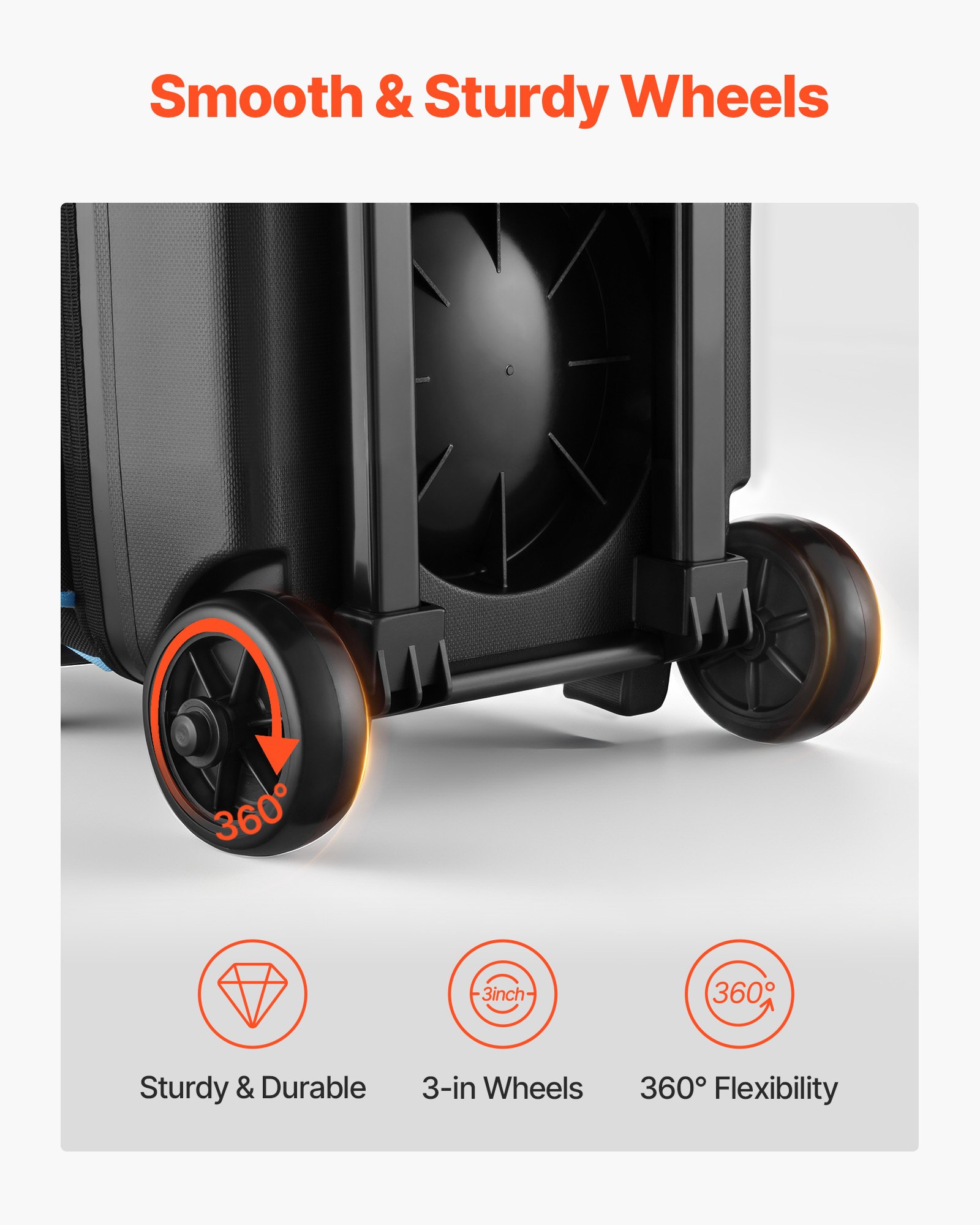 VEVOR Bowling Ball Bag, 3 Ball Double Roller Bowling Bag with Wheels, Featuring a Separate Compartment for Shoes (Up To US Size 16) & Oversized Accessory Pocket, Retractable Handle Extends to 41.34 in