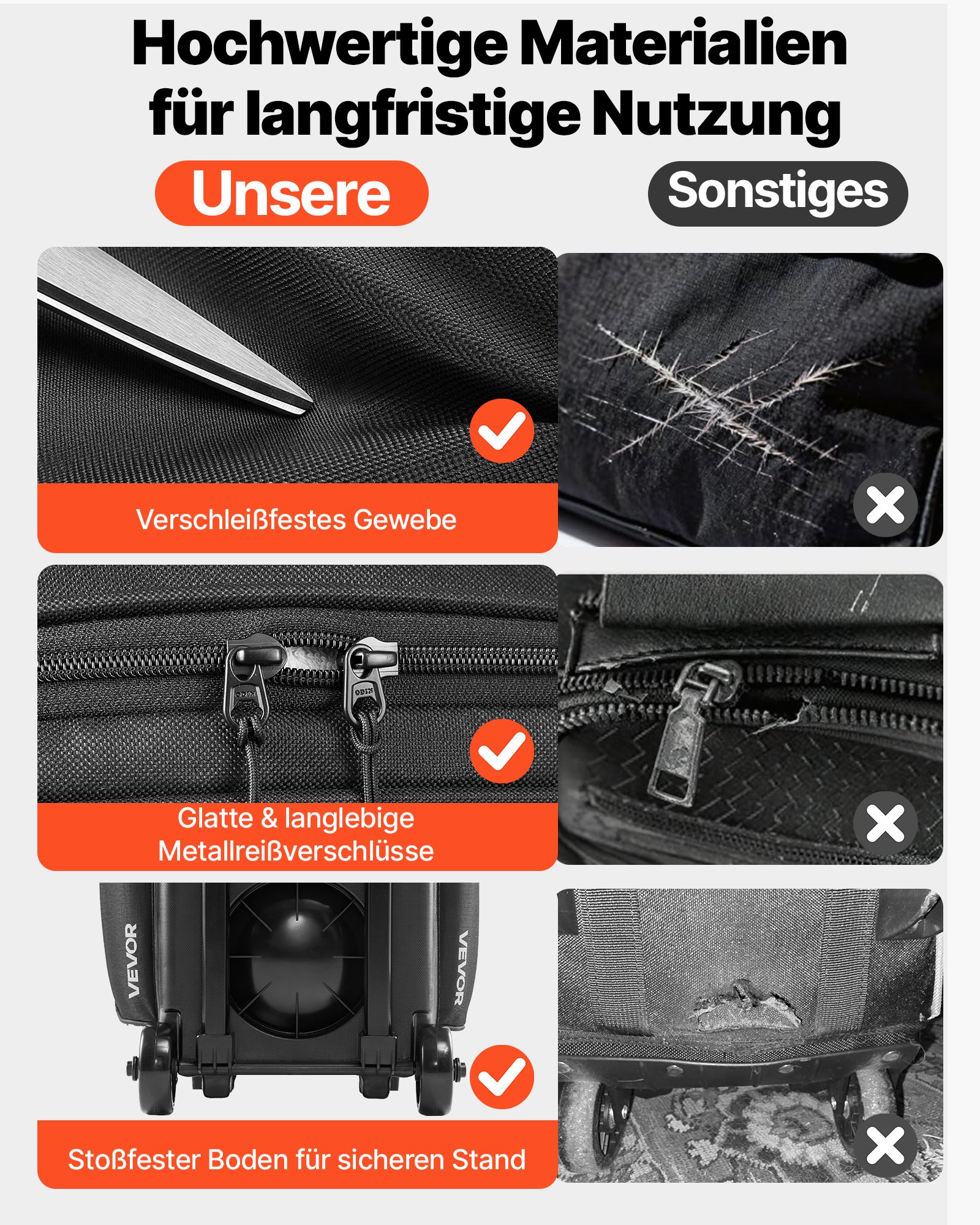 VEVOR 3-Ball Bowling Bag met dubbele wielen en apart schoenenvak (tot Amerikaanse maat 16) en extra groot accessoirevak, uitschuifbare handgreep tot 105 cm, zwart