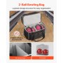 VEVOR Bowling Ball Bag, 2 Ball Four Roller Bowling Bag with Wheels, Featuring a Separate Compartment for Shoes (Up To US Size 16) & Oversized Accessory Pocket, Retractable Handle Extends to 37.4 in