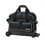 VEVOR 3 Ball Bowling Bag Double Roller Bag with Separate Shoe Compartment, for Bowling Shoes (Up To US Men Size 16), Rolling Ball Bag w/ Wheel, Accessory Pocket, Retractable Handle Extends to 40 in