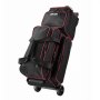 VEVOR 1 bowlingtas met wielen + 1 mini bowlingtas voor 2+1 ballen 600D Oxford rood zwart, voor schoenen tot maat 16 (VS) en accessoires, met telescopische handgreep (tot 1016 mm) en dubbellaagse trays