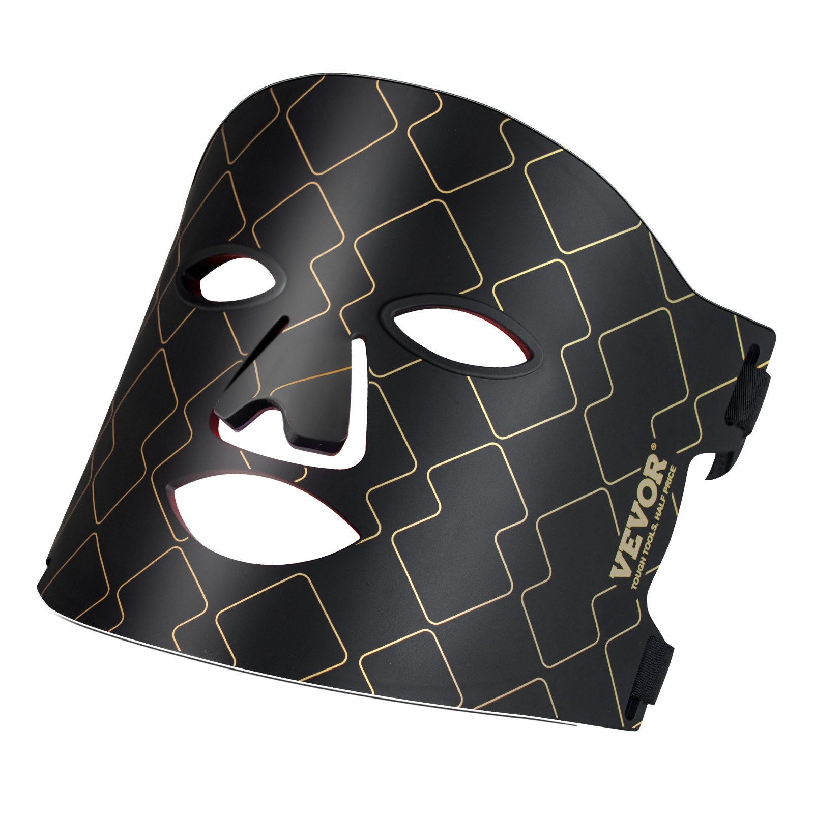 VEVOR Roodlichttherapie voor het gezicht, Roodlichttherapiemasker met 3 golflengten en 3 intensiteitsniveaus, LED-gezichtsmasker met lichttherapie, Draagbaar gezichtsverzorgingsapparaat voor de gezondheid van de huid, Anti-aging Rimpel