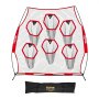 VEVOR 8 x 8 ft Football Trainer Throwing Net, Training Throwing Target Practice Net with 6 Target Pockets, Knotless Net Includes Straps and Portable Carry Case, Improve QB Throwing Accuracy, Red