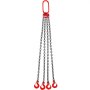 VEVOR 8 mm x 2 m kettingstrop G80 kettingstrop ketting gemaakt van Mn-staal gelegeerd staal, 2M 4 haken kraanstrop draagvermogen 8800 LBS, 8 mm Ø ketting hijsketting hoge sterkte kan worden ingekort